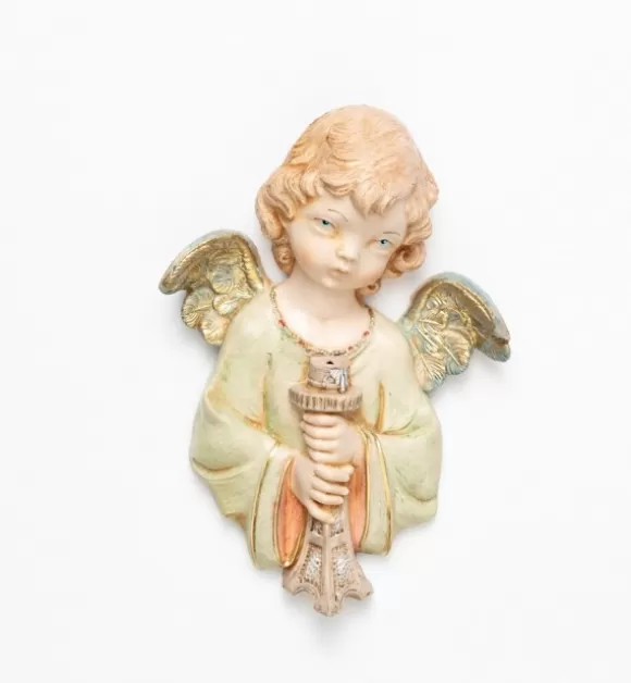 Angeli | Fontanini Angelo Con Candeliere (165) Tipo Porcellana Cm.20