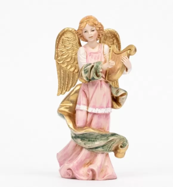 Angeli | Fontanini Angelo Con Lira (251) Tipo Porcellana Cm.16,5