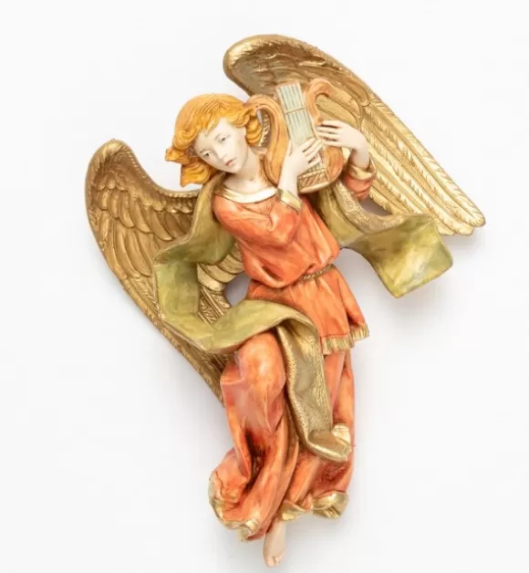 Angeli | Fontanini Angelo Con Lira (468) Tipo Porcellana Cm.17