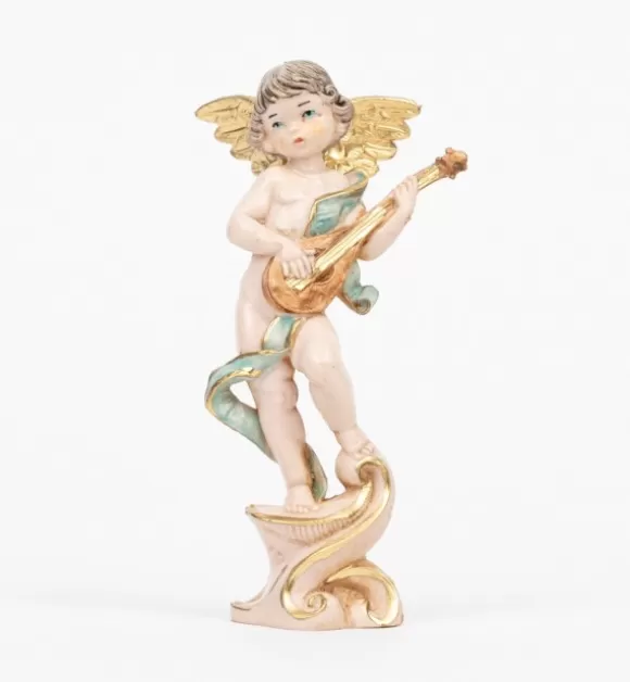 Angeli | Fontanini Angelo Con Mandolino (264) Tipo Porcellana Cm.12