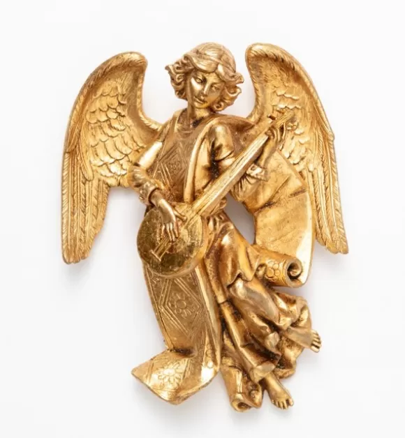 Angeli | Fontanini Angelo Con Mandolino (367) Oro Foglia Cm.21