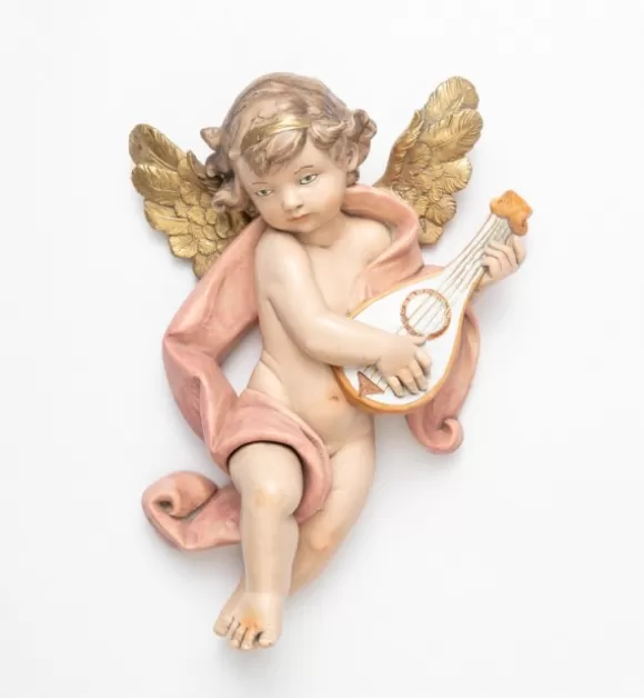Angeli | Fontanini Angelo Con Mandolino (666) Tipo Porcellana Cm.36
