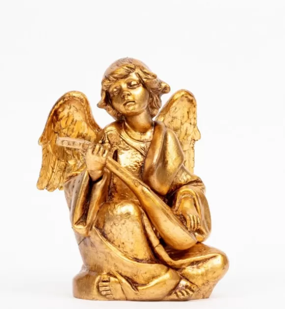 Angeli | Fontanini Angelo Con Mandolino (957) Oro Foglia Cm.21