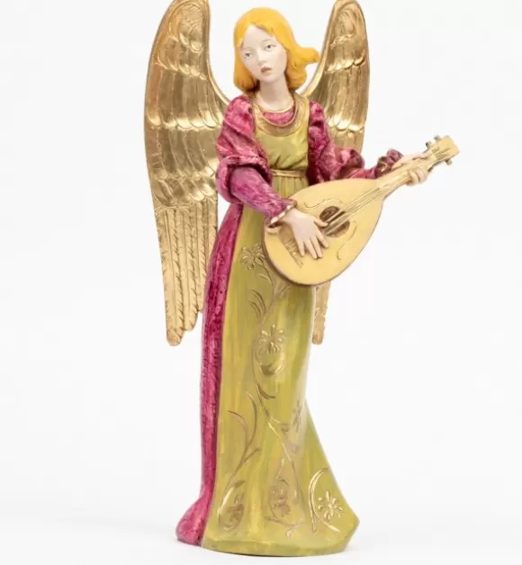 Angeli | Fontanini Angelo Con Mandolino (967) Tipo Porcellana Cm.30
