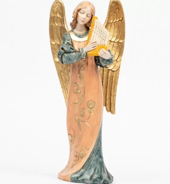 Angeli | Fontanini Angelo Con Organino (968) Tipo Porcellana Cm.30