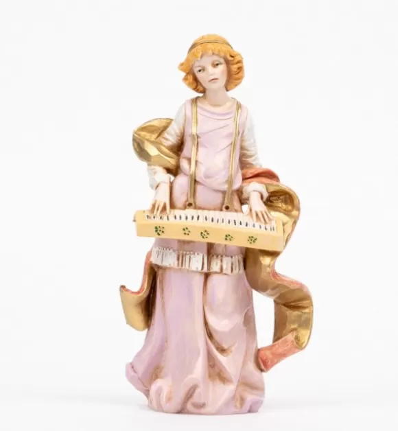 Angeli | Fontanini Angelo Con Pianola (254) Tipo Porcellana Cm.16,5