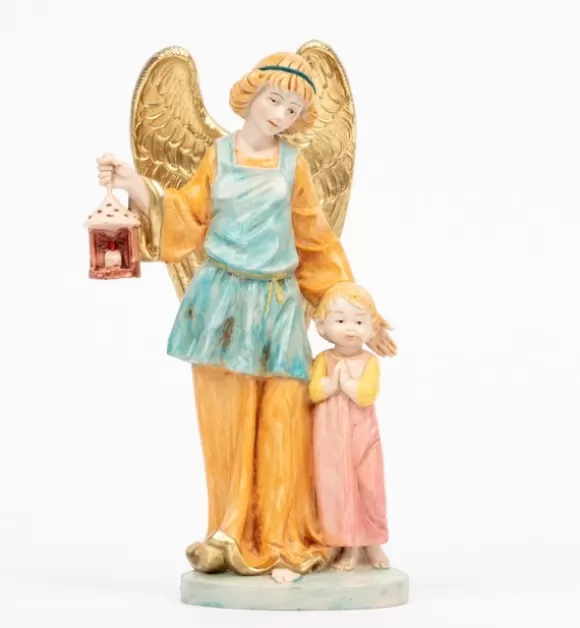 Angeli | Fontanini Angelo Custode Con Bimba (174R) Tipo Porcellana Cm.17