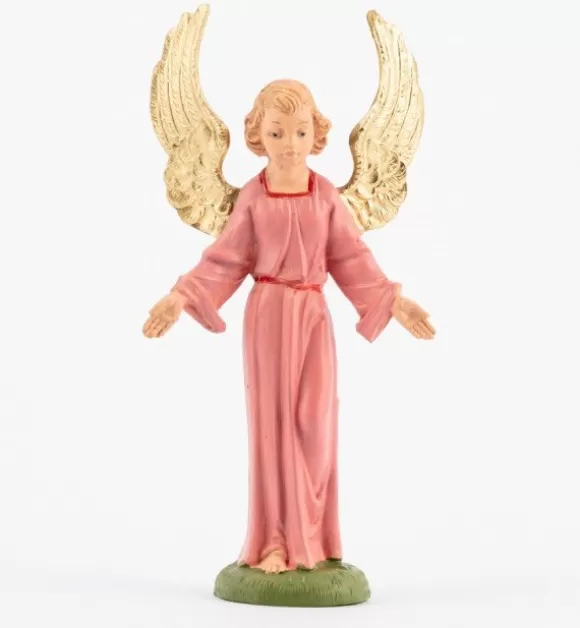 Presepe | Fontanini Angelo In Piedi Rosa Per Presepe Colori Tradizionali Cm.10