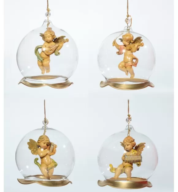 Ornamenti Natalizi | Fontanini Assortimento 4 Ornamenti In Vetro Soffiato Da Appendere (V1) Cm.8