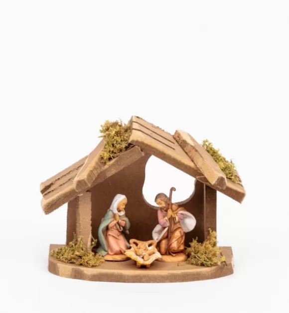 Presepe | Fontanini Capanna N.3/L Con 3 Pezzi Per Cm.6,5