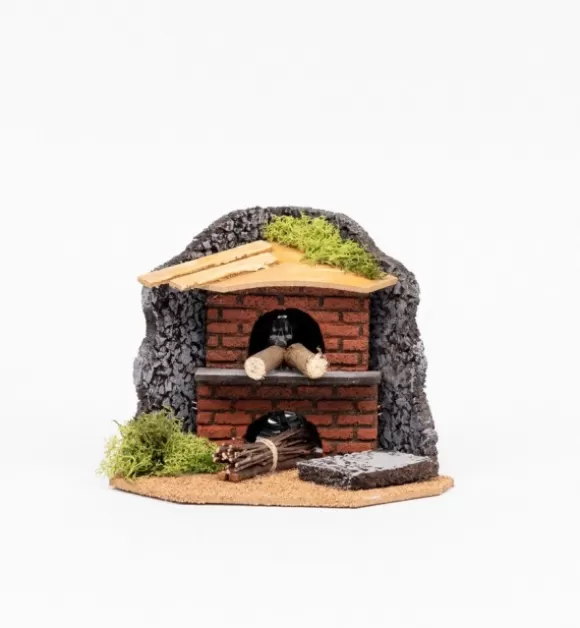 Villaggi Presepe | Fontanini Fuoco Con Luce In Legno N.847 Per Cm.12