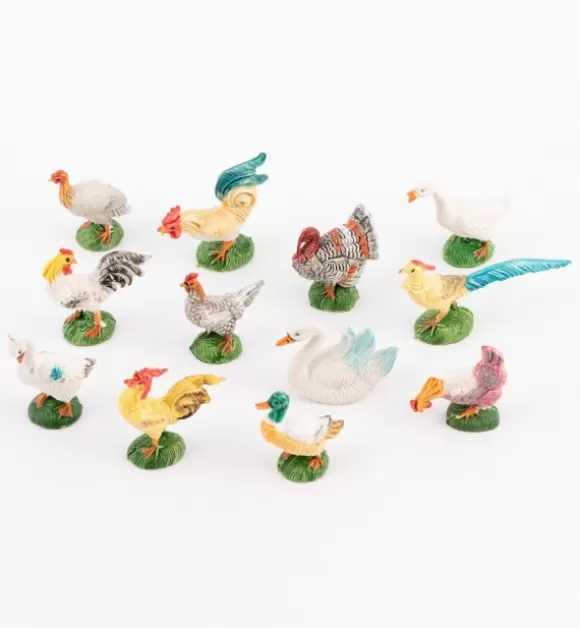 Presepe | Fontanini Gallinacei Per Presepe Colori Tradizionali Cm.10