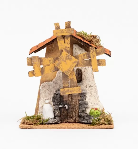 Villaggi Presepe | Fontanini Mulino In Legno Funzionante N.1828 Per Cm.12