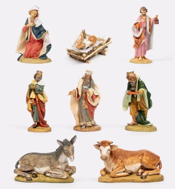 Presepe | Fontanini Nativita 8 Pezzi In Resina Per Presepe Cm.52