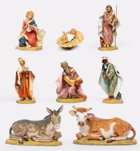 Presepe | Fontanini Nativita 8 Pezzi In Resina Per Presepe Cm.65