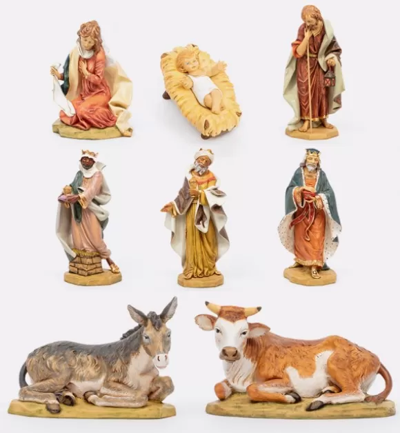 Presepe | Fontanini Nativita' 8 Pezzi In Resina Per Presepe Cm.85