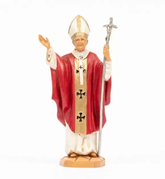 Statuine Religiose | Fontanini Papa Giovanni Paolo Ii (1116) Veste Rossa Cm.18