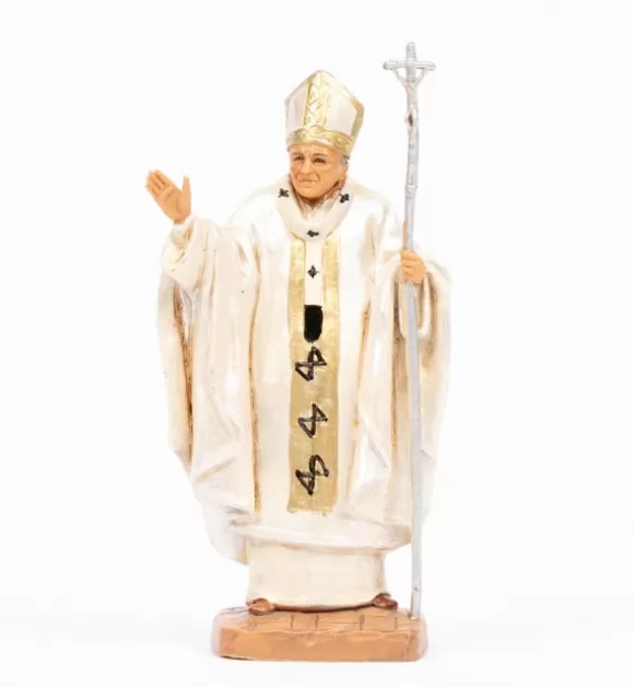 Statuine Religiose | Fontanini Papa Giovanni Paolo Ii (648) Veste Bianca Cm.13