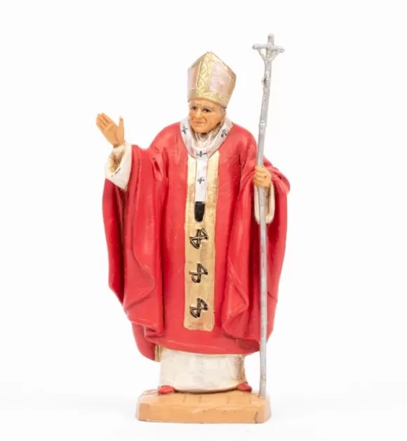 Statuine Religiose | Fontanini Papa Giovanni Paolo Ii (648) Veste Rossa Cm.13