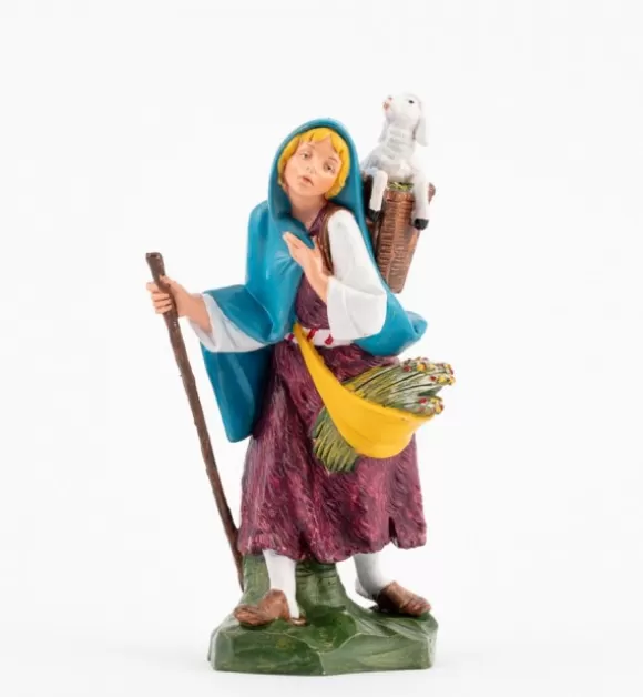 Presepe | Fontanini Pastorella (350) Per Presepe Colori Tradizionali Cm.19