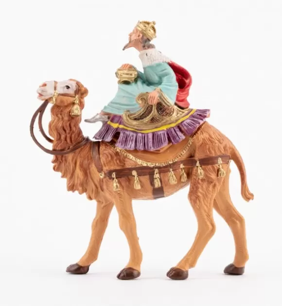 Presepe | Fontanini Re Bianco A Cammello (8) Per Presepe Colori Tradizionali Cm.10