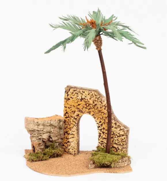 Villaggi Presepe | Fontanini Rovine Con Palme In Legno N.857 Per Cm 12