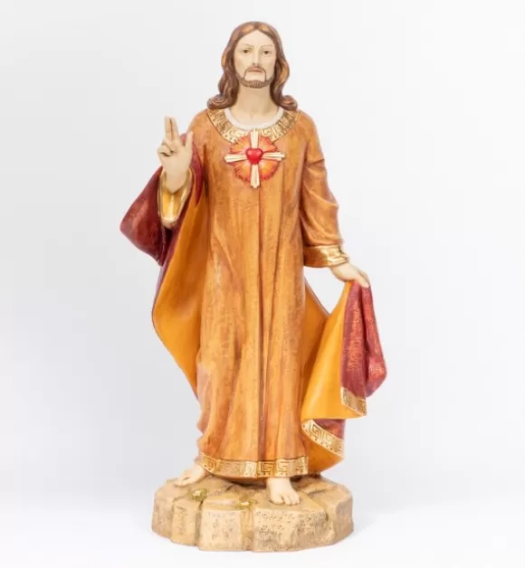 Statue Religiose | Fontanini Sacro Cuore In Resina Cm.109