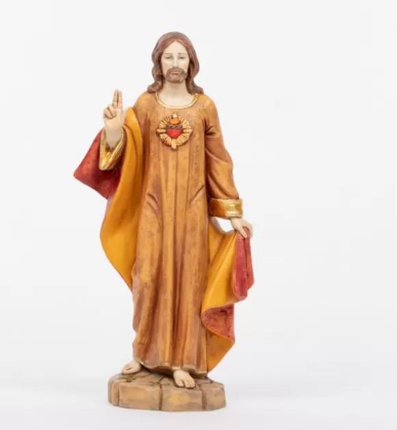 Statue Religiose | Fontanini Sacro Cuore In Resina Cm.52