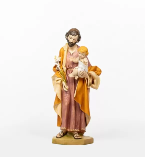 Statue Religiose | Fontanini San Giuseppe Con Bambino In Resina Cm.104