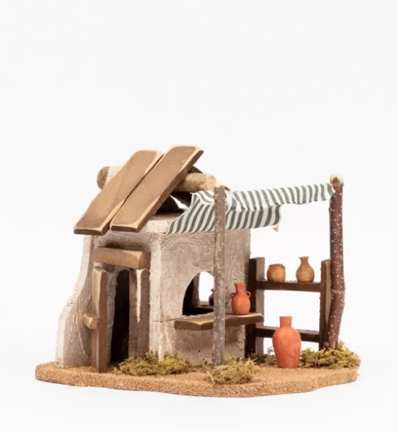 Villaggi Presepe | Fontanini Tenda Vasaio In Legno N.818 Per Cm.12